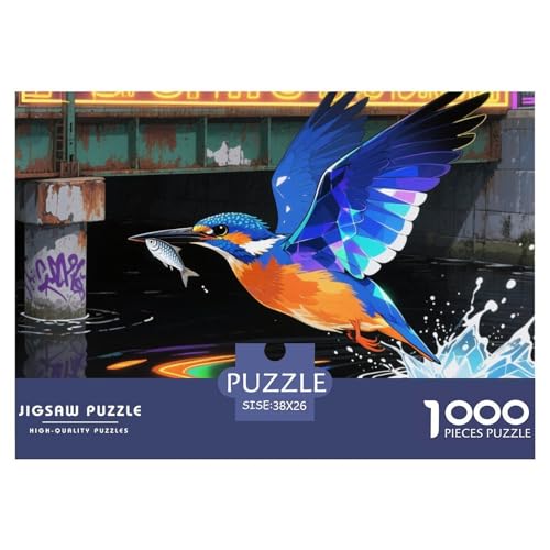 Eisvogel Hölzerne Puzzles Wasserfest 1000 Teile DIY- Puzzle Geschenke Für Erwachsene Herausfordernd Und Knifflig Lernspiele von YTPONBCSTUG