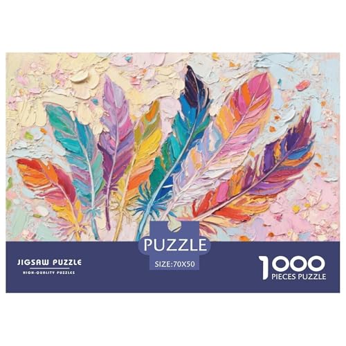 Farbenfrohe Federn Hölzerne Puzzles Wasserfest 1000 Teile DIY- Puzzle Für Erwachsene Bunt Lernspiele von YTPONBCSTUG