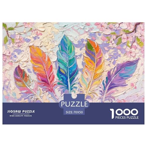 Farbenfrohe Federn Hölzerne Puzzles Wasserfest 1000-teiliges Puzzle Für Erwachsene Unmöglich Lernspiele von YTPONBCSTUG
