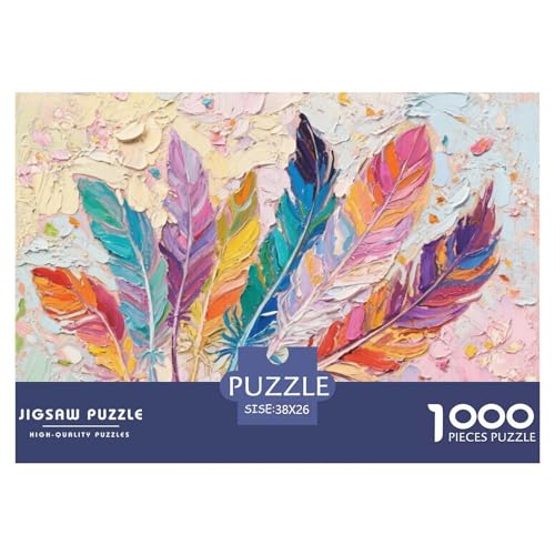 Farbenfrohe Federn Hölzerne Puzzles Wasserfest 1000-teiliges Puzzle Geschenke Für Erwachsene Bunt Lernspiele von YTPONBCSTUG