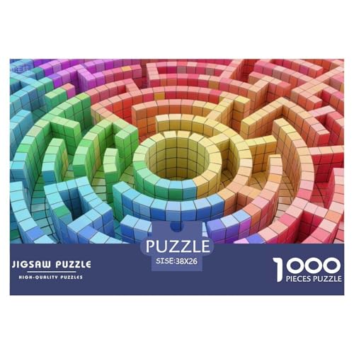 Farblabyrinth Hölzerne Puzzles Wasserfest 1000-teiliges Puzzle Für Erwachsene Bunt Lernspiele von YTPONBCSTUG