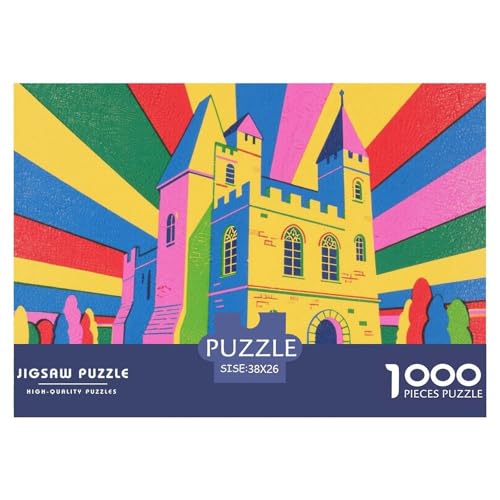 Farbschloss Hölzerne Puzzles Wasserfest 1000-teiliges Puzzle Für Erwachsene Unmöglich Lernspiele von YTPONBCSTUG