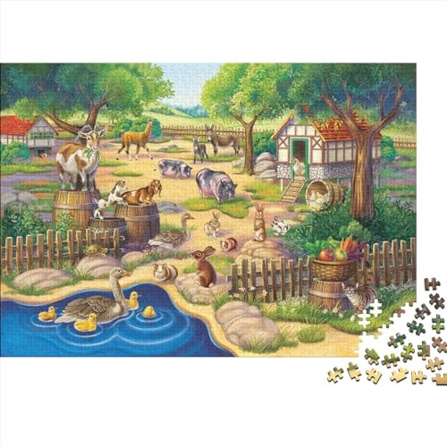 Farms Puzzle,1000 Teile Puzzle Animals Cartoon,Erwachsene Puzzlespiel,Weihnachts-/Neujahrsgeschenk,Puzzle-Spielzeug Für Dekorative Malerei 1000pcs (75x50cm) von YTPONBCSTUG