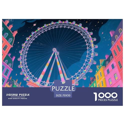 Ferris Wheel Amusement Park Hölzerne Puzzles Wasserfest 1000 Teile DIY- Puzzle Geschenke Für Erwachsene Unmöglichzur Heimdekoration von YTPONBCSTUG