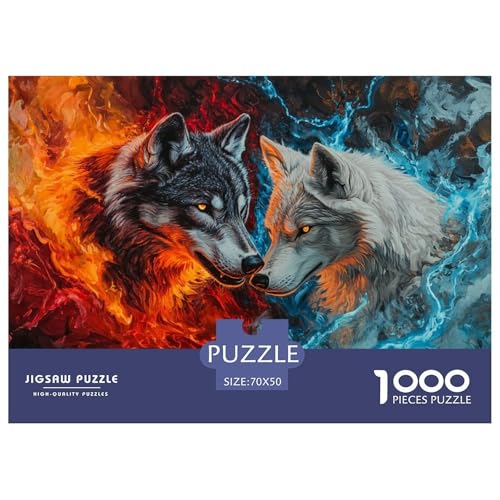 Fire Wolf- Ice Wolf Hölzerne Puzzles Wasserfest 1000 Teile DIY- Puzzle Für Erwachsene Herausfordernd Und Knifflig Lernspiele Fire Wolf- Ice Wolf Hölzerne Puzzles Wasserfest 1000 Teile DIY- Puzzle Für Erwachsene Herausfordernd Und Knifflig Lernspiele von YTPONBCSTUG