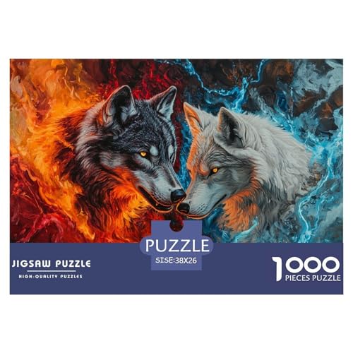 Fire Wolf- Ice Wolf Hölzerne Puzzles Wasserfest 1000 Teile DIY- Puzzle Geschenke Für Erwachsene Herausfordernd Und Knifflig Lernspiele Fire Wolf- Ice Wolf Hölzerne Puzzles Wasserfest 1000 Teile DIY- Puzzle Geschenke Für Erwachsene Herausfordernd Und Knifflig Lernspiele von YTPONBCSTUG
