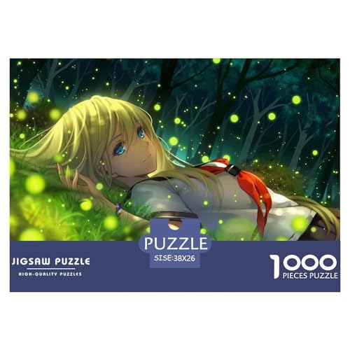 Flora-Anime Green Hölzerne Puzzles Wasserfest 1000 Teile DIY- Puzzle Geschenke Für Erwachsene Herausfordernd Und Knifflig Lernspiele​ von YTPONBCSTUG