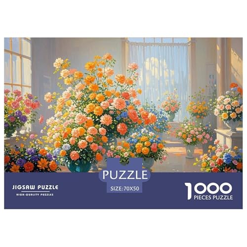 Flower Shop Hölzerne Puzzles Wasserfest 1000-teiliges Puzzle Geschenke Für Erwachsene Spaß Herausfordernde Puzzlespiele von YTPONBCSTUG