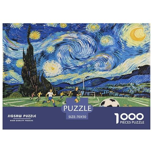 Football Hölzerne Puzzles Wasserfest 1000 Teile DIY- Puzzle Für Erwachsene Herausfordernd Und Knifflig Lernspiele von YTPONBCSTUG
