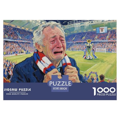 Football Hölzerne Puzzles Wasserfest 1000 Teile DIY- Puzzle Geschenke Für Erwachsene Bunt Lernspiele von YTPONBCSTUG