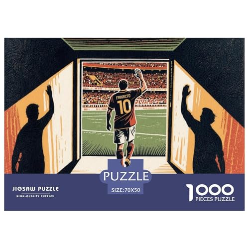 Football Hölzerne Puzzles Wasserfest 1000 Teile DIY- Puzzle Geschenke Für Erwachsene Herausfordernd Und Knifflig Herausfordernde von YTPONBCSTUG