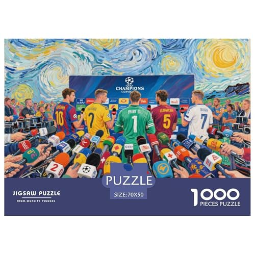 Football Hölzerne Puzzles Wasserfest 1000 Teile DIY- Puzzle Geschenke Für Erwachsene Unmöglich Herausfordernde Puzzlespiele von YTPONBCSTUG