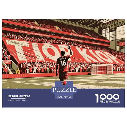 Football Hölzerne Puzzles Wasserfest 1000-teiliges Puzzle Für Erwachsene Bunt Herausfordernde Puzzlespiele von YTPONBCSTUG