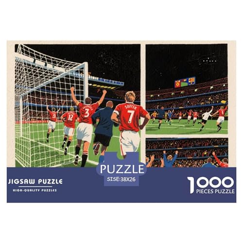 Football Hölzerne Puzzles Wasserfest 1000-teiliges Puzzle Für Erwachsene Bunt Lernspiele von YTPONBCSTUG