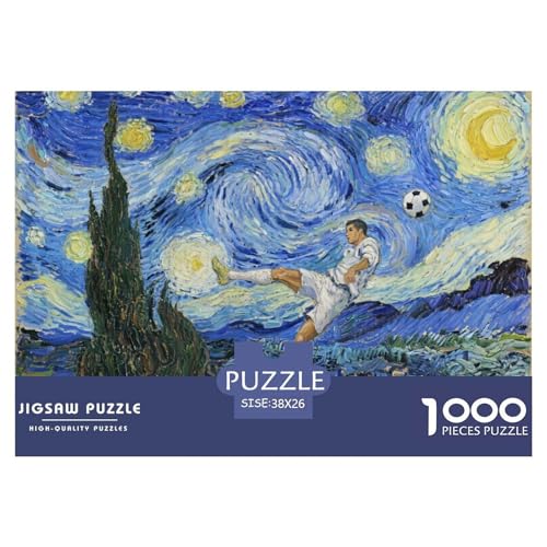 Football Hölzerne Puzzles Wasserfest 1000-teiliges Puzzle Für Erwachsene Bunt Lernspiele von YTPONBCSTUG
