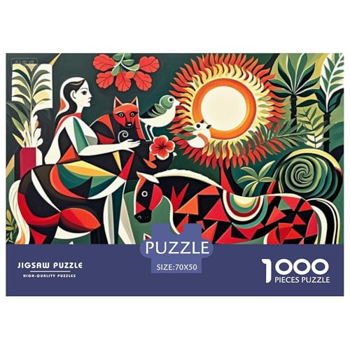 Frau und Pferd Hölzerne Puzzles Wasserfest 1000-teiliges Puzzle Geschenke Für Erwachsene Spaß Lernspiele von YTPONBCSTUG