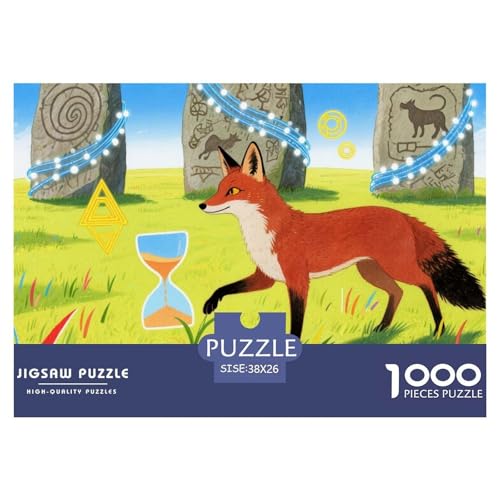 Fuchs Stonehenge Hölzerne Puzzles Wasserfest 1000 Teile DIY- Puzzle Für Erwachsene Unmöglich Herausfordernde Puzzlespiele von YTPONBCSTUG