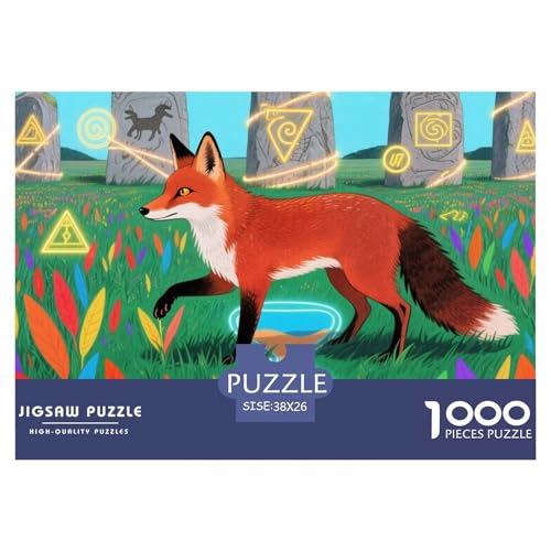 Fuchs Stonehenge Hölzerne Puzzles Wasserfest 1000 Teile DIY- Puzzle Geschenke Für Erwachsene Bunt Lernspiele von YTPONBCSTUG