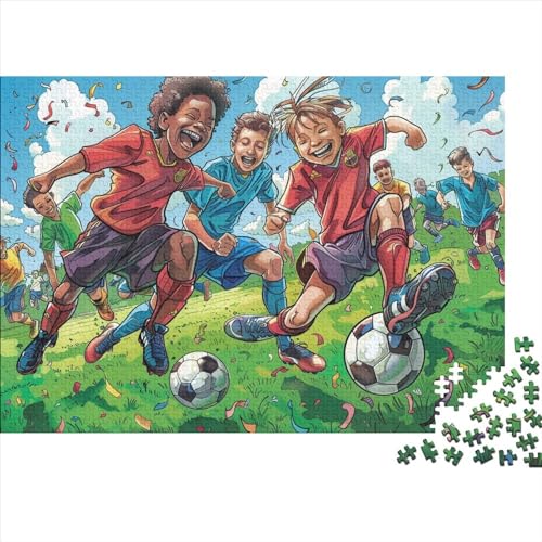 Fußball 1000 Stück Erwachsene Puzzles Sport Zeichentrickfilm Stil Puzzles,Puzzles 1000 Stück Spiel Spielzeuge Familie Puzzles Geschenk 1000pcs (75x50cm) von YTPONBCSTUG