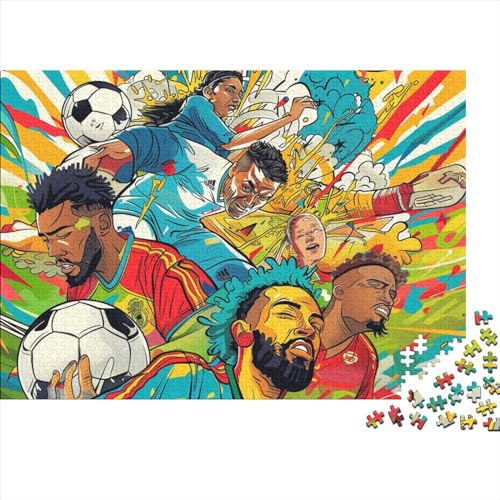 Fußball 1000 Stück Erwachsene Puzzles Sport Zeichentrickfilm Stil Puzzles,Puzzles 1000 Stück Spiel Spielzeuge Familie Puzzles Geschenk 1000pcs (75x50cm) von YTPONBCSTUG