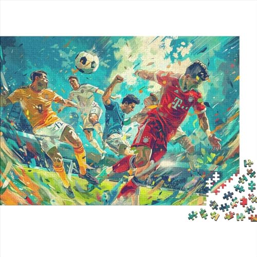 Fußball 1000 Stück Puzzles Für Erwachsene,Familienspaß Sport Zeichentrickfilm Thema Puzzlespiele 1000 Stück Für Erwachsene Geschenke 1000pcs (75x50cm) von YTPONBCSTUG