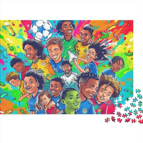 Fußball 300 Stück Puzzles Für Erwachsene,Familienspaß Sport Zeichentrickfilm Thema Puzzlespiele 300 Stück Für Erwachsene Geschenke 300pcs (40x28cm) von YTPONBCSTUG