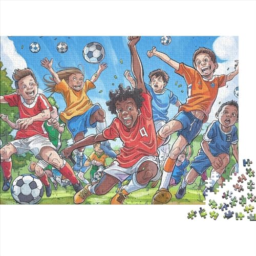 Fußball Puzzle 300 Teile Erwachsene Sport Zeichentrickfilm Puzzles Für Erwachsene Lernspiel Herausforderungsspielzeug 300-teilige Puzzles Für Erwachsene 300pcs (40x28cm) von YTPONBCSTUG