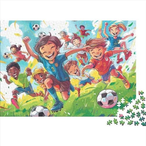 Fußball Puzzles 500 Stück Sport Zeichentrickfilm Puzzles Für Erwachsene Lernen Lernspielzeug Weihnachten Geburtstag Geschenke 500pcs (52x38cm) von YTPONBCSTUG