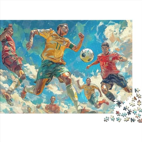 Fußball Puzzles 500 Stück Sport Zeichentrickfilm Puzzles Für Erwachsene Lernen Lernspielzeug Weihnachten Geburtstag Geschenke 500pcs (52x38cm) von YTPONBCSTUG