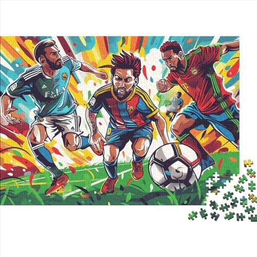 Fußball Puzzles Für Erwachsene Sport Zeichentrickfilm Style 1000 Stück Puzzles Für Erwachsene Herausforderndes Spiel 1000pcs (75x50cm) von YTPONBCSTUG