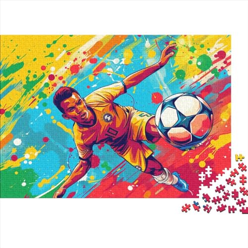 Fußball Puzzles Für Erwachsene Sport Zeichentrickfilm Style 1000 Stück Puzzles Für Erwachsene Herausforderndes Spiel 1000pcs (75x50cm) von YTPONBCSTUG