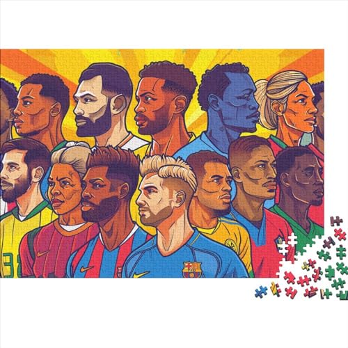 Fußball Puzzles Für Erwachsene Sport Zeichentrickfilm Style 1000 Stück Puzzles Für Erwachsene Herausforderndes Spiel 1000pcs (75x50cm) von YTPONBCSTUG