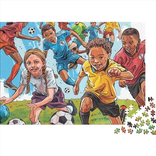 Fußball Puzzles Für Erwachsene Sport Zeichentrickfilm Style 300 Stück Puzzles Für Erwachsene Herausforderndes Spiel 300pcs (40x28cm) von YTPONBCSTUG