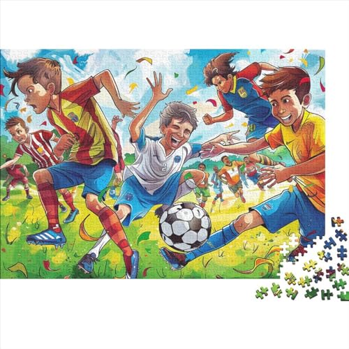 Fußball Puzzles Für Erwachsene Sport Zeichentrickfilm Style 500 Stück Puzzles Für Erwachsene Herausforderndes Spiel 500pcs (52x38cm) von YTPONBCSTUG