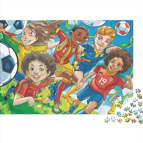 Fußball Puzzles Für Erwachsene Sport Zeichentrickfilm Style 500 Stück Puzzles Für Erwachsene Herausforderndes Spiel 500pcs (52x38cm) von YTPONBCSTUG