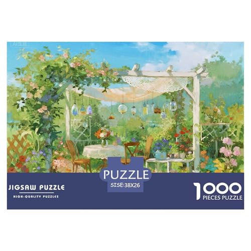 Garden Restaurant Hölzerne Puzzles Wasserfest 1000 Teile DIY- Puzzle Geschenke Für Erwachsene Bunt Lernspiele von YTPONBCSTUG