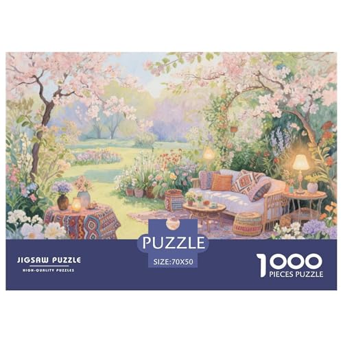 Garten Hölzerne Puzzles Wasserfest 1000 Teile DIY- Puzzle Geschenke Für Erwachsene Bunt Lernspiele von YTPONBCSTUG