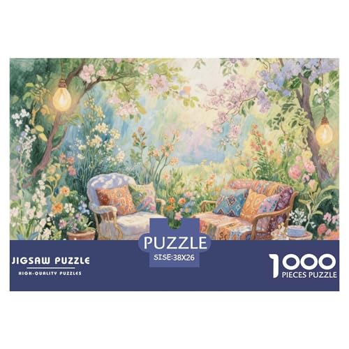 Garten Hölzerne Puzzles Wasserfest 1000 Teile DIY- Puzzle Geschenke Für Erwachsene Herausfordernd Und Knifflig Lernspiele von YTPONBCSTUG