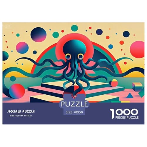 Geometrischer Oktopus Hölzerne Puzzles Wasserfest 1000 Teile DIY- Puzzle Für Erwachsene Herausfordernd Und Knifflig Lernspiele von YTPONBCSTUG