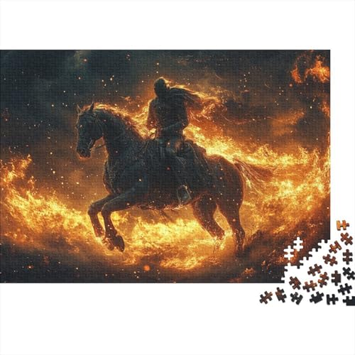 Ghost Rider 1000 Teile Puzzle Nachhaltiges Puzzle Für Erwachsene | Hochwertige Umweltfreundliche Materialien |Geschenk Für Erwachsene|Flames Horse 1000pcs (75x50cm) von YTPONBCSTUG