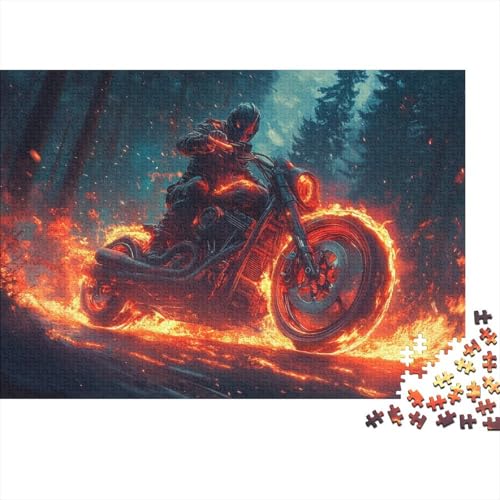 Ghost Rider Puzzles Für Erwachsene Flames Motorcycle Style 1000 Stück Puzzles Für Erwachsene Herausforderndes Spiel 1000pcs (75x50cm) von YTPONBCSTUG