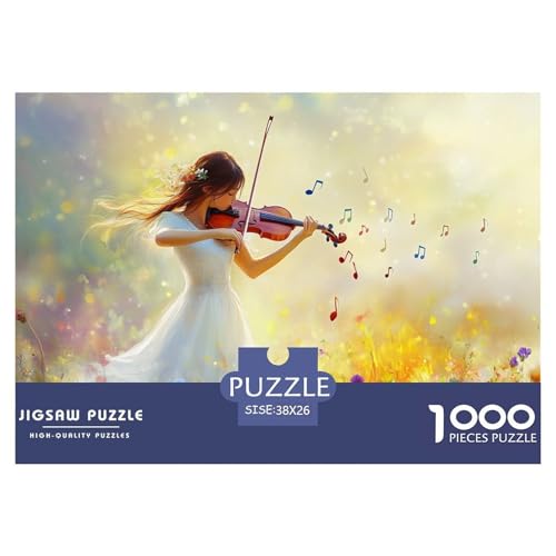 Girl Playing Violin Hölzerne Puzzles Wasserfest 1000 Teile DIY- Puzzle Geschenke Für Erwachsene Bunt Herausfordernde Puzzlespiele​ von YTPONBCSTUG