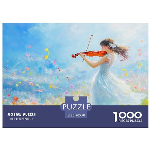 Girl Playing Violin Hölzerne Puzzles Wasserfest 1000-teiliges Puzzle Geschenke Für Erwachsene Herausfordernd Und Knifflig Herausfordernde Puzzlespiele​ von YTPONBCSTUG