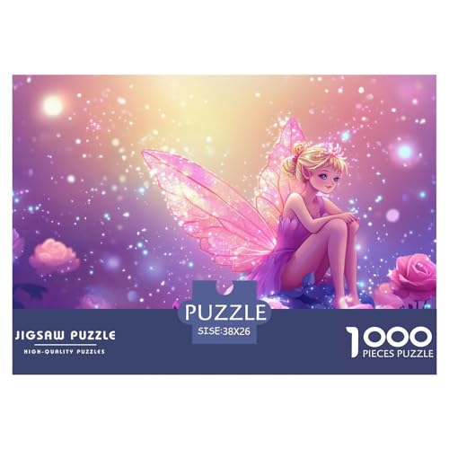 Glowing Fairy-pink Rose Hölzerne Puzzles Wasserfest 1000 Teile DIY- Puzzle Für Erwachsene Unmöglich Herausfordernde Puzzlespiele​ von YTPONBCSTUG
