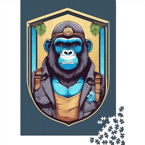 Gorilla 500 Stück Puzzles Für Erwachsene Stress Abbauen Familien-Puzzlespiel 500-teiliges Puzzle Tier Wildtiere Lernspiel Spielzeug Geschenk 500pcs (52x38cm) von YTPONBCSTUG