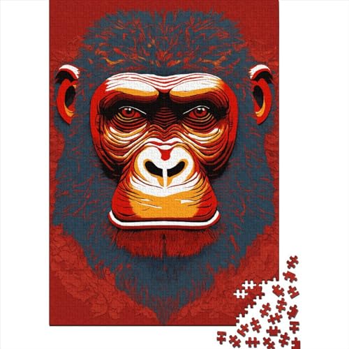 Gorilla Puzzles 1000 Stück Tier Wildtiere Puzzles Für Erwachsene Lernen Lernspielzeug Weihnachten Geburtstag Geschenke 1000pcs (75x50cm) von YTPONBCSTUG
