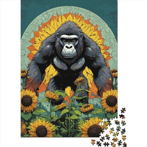 Gorilla Puzzles 500 Teile Für Erwachsene|Tier Wildtiere| 500 Teile Holzpuzzle Lernspiele Heimdekoration Puzzle 500pcs (52x38cm) von YTPONBCSTUG