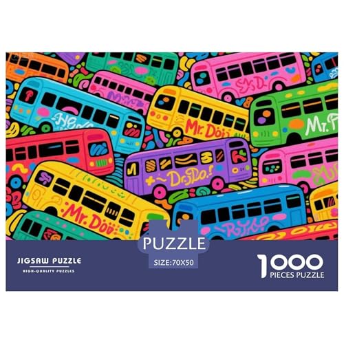 Graffiti Bus Hölzerne Puzzles Wasserfest 1000-teiliges Puzzle Geschenke Für Erwachsene Unmöglichzur Heimdekoration von YTPONBCSTUG