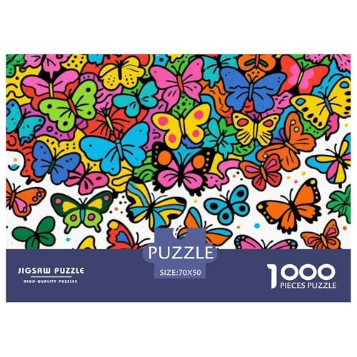 Graffiti Butterfly Hölzerne Puzzles Wasserfest 1000-teiliges Puzzle Für Erwachsene Bunt Lernspiele von YTPONBCSTUG