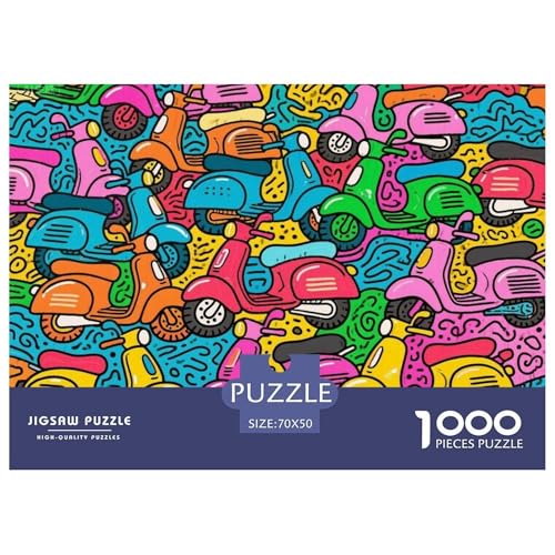 Graffiti Motorcycle Hölzerne Puzzles Wasserfest 1000 Teile DIY- Puzzle Für Erwachsene Unmöglich Lernspiele von YTPONBCSTUG